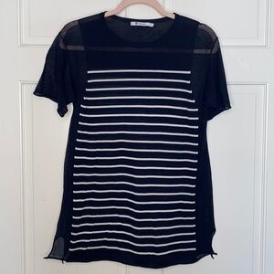T by Alexander Wang Striped Crew Neck Shirt